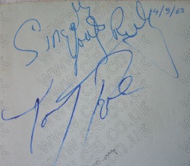 [tommy roe autograph 1960s]