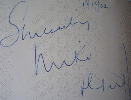 [miki and griff autograph 1960s]